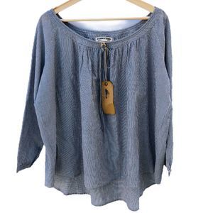 Earnest Sewn Striped Peasant Tunic Top